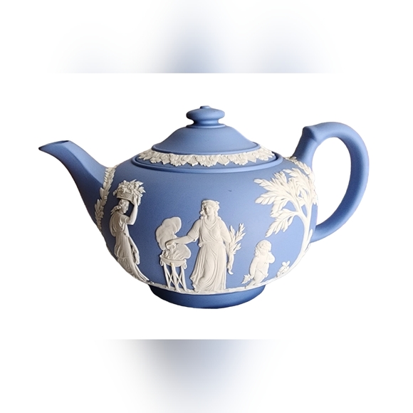 Wedgwood Dining Wedgewood Pale Blue Jasper Teapot G744 Poshmark